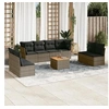 Image de Salon de jardin 9 pcs avec coussins gris résine tressée 3223582