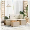 Image de Salon de jardin modulable 5 pieces resine tressee 4 personnes 62 x 62 x 69 cm beige