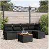 Image de Salon de jardin modulable - Lot de 6 pièces - Résine tressée Noir - 5 personnes - 62 x 62 x 69 cm