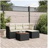 Image de Salon de jardin modulable resine tressee noir 4 personnes 62 x 62 x 69 cm 5 pieces