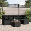 Image de Resine tressee salon de jardin modulable noir 6 pieces 5 personnes