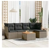 Image de Gris salon de jardin modulable resine tressee 6 pieces 62.0 x 62 x 69 5 personnes