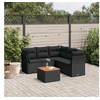 Image de Salon de jardin 6 pcs avec coussins noir résine tressée 3223633