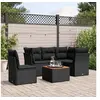 Image de Salon de jardin modulable resine tressee noir 6 pieces 62.0 x 62 x 69 5 personnes