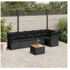 Image de Salon de Jardin avec Coussins 7 pcs, Canapés de Terrasse, Ensemble de Meubles de Patio, Mobilier d'Extérieur, Noir 3223647