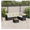 Image de Salon de jardin modulable resine tressee 7 pieces noir 62 x 62 x 69 cm 6 personnes