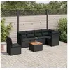 Image de Salon de jardin modulable 7 pieces noir resine tressee 62 x 62 x 69 cm 6 personnes