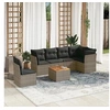 Image de Salon de jardin avec coussins 7 pcs gris résine tressée 3223666