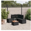 Image de Salon de jardin modulable resine tressee 6 pieces noir 62 x 62 x 69 cm 5 personnes