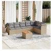 Image de Salon de jardin modulable 8 pieces rotin 7 personnes 62 x 62 x 69 cm beige