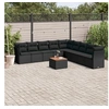 Image de Salon de jardin modulable resine tressee noir 10 pieces 9 personnes