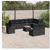 Image de Salon de jardin 11 pcs avec coussins noir résine tressée 3223696