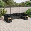 Image de Salon de jardin modulable 10 personnes 11 pieces resine tressee 62 x 62 x 69 cm noir