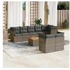 Image de Salon de Jardin avec Coussins 9 pcs, Canapés de Patio, Ensemble de Meubles, Mobilier de Terrasse Extérieur, Gris 3223736