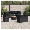 Image de Salon de Jardin avec Coussins 9 pcs, Canapés de Patio, Ensemble de Meubles, Mobilier de Terrasse Extérieur, Noir 3223738