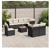 Image de Salon de Jardin avec Coussins 9 pcs, Canapés de Patio, Ensemble de Meubles, Mobilier de Terrasse Extérieur, Noir 3223739