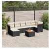 Image de Salon de jardin modulable - Lot de 8 pièces - Résine tressée noir - 7 personnes