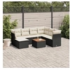 Image de Salon de jardin modulable rotin noir 8 pieces 7 personnes