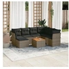 Image de Salon de jardin 8 pcs avec coussins gris résine tressée 3223764