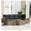 Image de Salon de jardin modulable gris 7 pieces 6 personnes 62 x 62 x 69 cm resine tressee