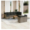 Image de Salon de jardin avec coussins 10 pcs gris résine tressée 3223813