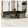 Image de Salon de jardin modulable 9 personnes gris resine tressee 62 x 62 x 69 cm 10 pieces