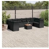 Image de Salon de jardin 11 pcs avec coussins noir résine tressée 3223829