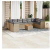 Image de Salon de jardin modulable beige 10 personnes resine tressee 62 x 62 x 69 cm 11 pieces