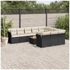 Image de Salon de jardin modulable 10 personnes 11 pieces noir 62 x 62 x 69 cm resine tressee