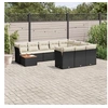 Image de Salon de jardin 11 pcs avec coussins noir résine tressée 3223844