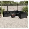 Image de Salon de jardin modulable rotin noir 11 pieces 10 personnes