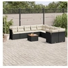 Image de Salon de Jardin avec Coussins 11 pcs, Canapés de Terrasse, Ensemble de Meubles de Patio, Mobilier d'Extérieur, Noir 3223851