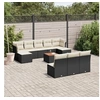 Image de Salon de Jardin avec Coussins 11 pcs, Canapés de Terrasse, Ensemble de Meubles de Patio, Mobilier d'Extérieur, Noir 3223865