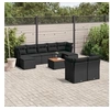 Image de Salon de jardin 10 pcs avec coussins noir résine tressée 3223871
