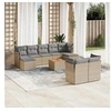 Image de Salon de jardin modulable - Lot de 10 pièces - Résine tressée beige 9 personnes