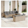 Image de Salon de jardin modulable 11 pieces 10 personnes resine tressee 62 x 62 x 69 cm beige