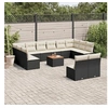 Image de Salon de jardin avec coussins 13 pcs noir résine tressée 3223893