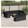 Image de Salon de jardin modulable resine tressee noir 14 pieces