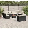 Image de Salon de jardin modulable resine tressee noir 13 pieces 62 x 62 x 69 cm 12 personnes