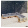 Image de Salon de jardin modulable resine tressee 14 pieces noir 62 x 62 x 69 cm 12 personnes