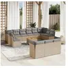 Image de Salon de jardin modulable rotin beige 14 pieces 62 x 62 x 69 cm 12 personnes