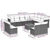 Image de Salon de jardin modulable resine tressee noir 13 pieces 62 x 62 x 69 cm 12 personnes