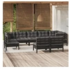 Image de Salon de jardin modulable resine tressee noir 14 pieces 62 x 62 x 69 cm 12 personnes