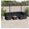 Image de Salon de jardin 10 pcs avec coussins noir résine tressée 3223962