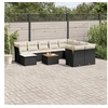 Image de Salon de jardin 11 pcs avec coussins noir résine tressée 3223970