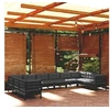 Image de Salon de jardin modulable resine tressee noir 13 pieces 62 x 62 x 69 cm 12 personnes