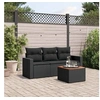 Image de Salon de jardin modulable resine tressee noir 4 pieces x 65.5 x 69 3 personnes