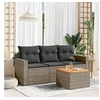Image de Salon de jardin modulable resine tressee gris 4 pieces x 65.5 x 69 3 personnes