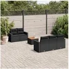 Image de Salon de jardin modulable resine tressee noir 6 pieces x 65.5 x 69 5 personnes