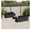 Image de Salon de jardin modulable resine tressee noir 7 pieces x 65.5 x 69 6 personnes